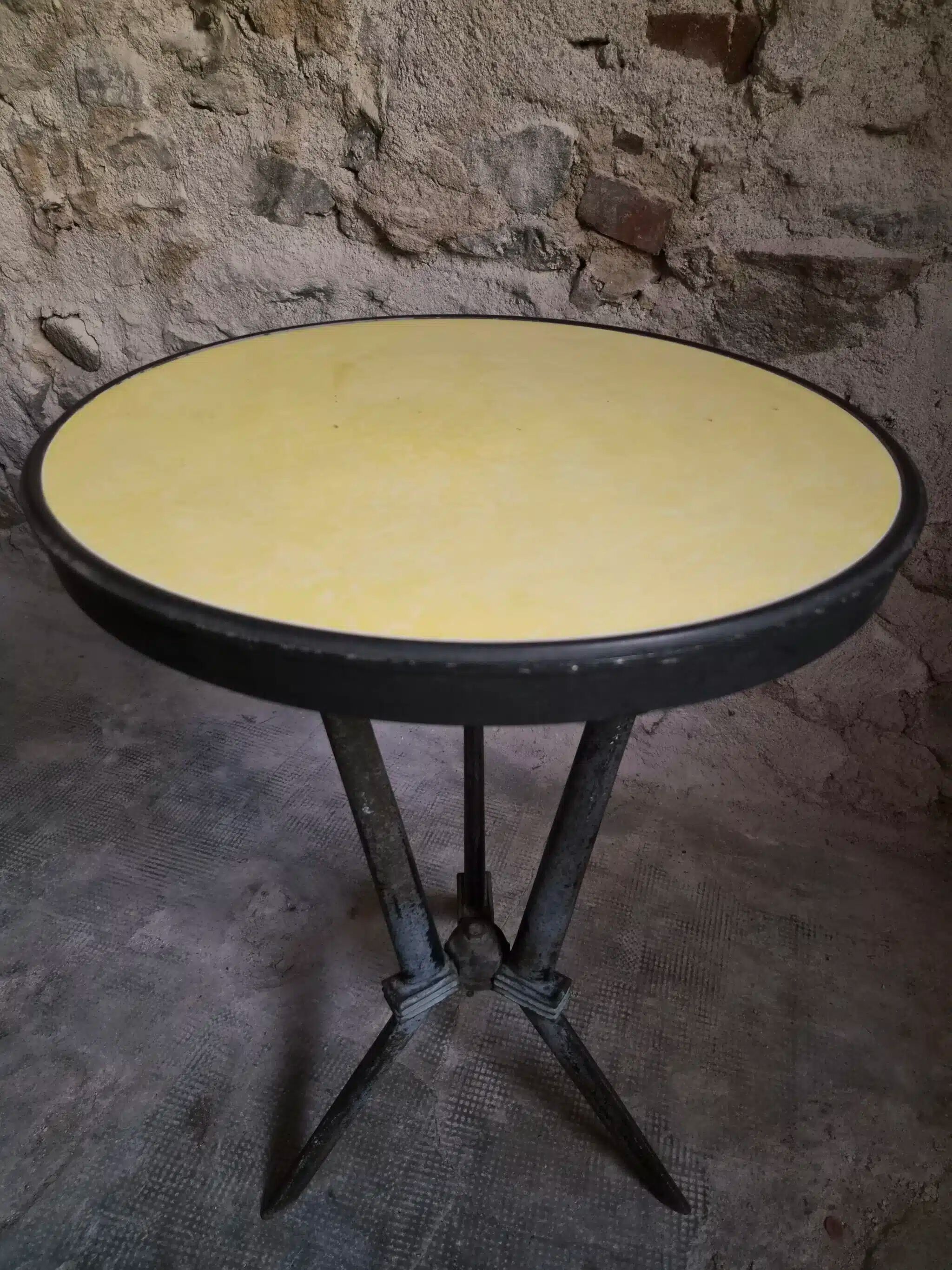 French Art Deco bistro table REX with a bakelite top, circa 1930.