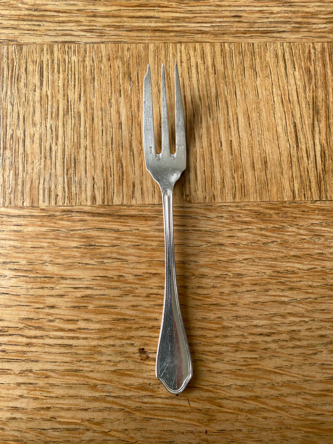 6 silver metal cake forks Ravinet d'enfert