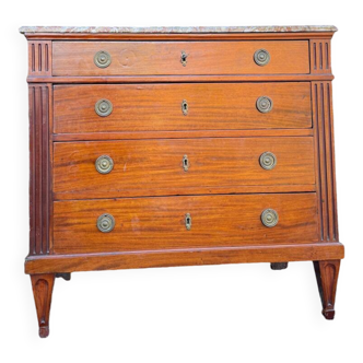 Louis XVI Style Mahogany Chest of Drawers, 19th Century