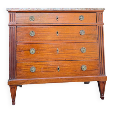 Louis XVI Style Mahogany Chest of Drawers, 19th Century