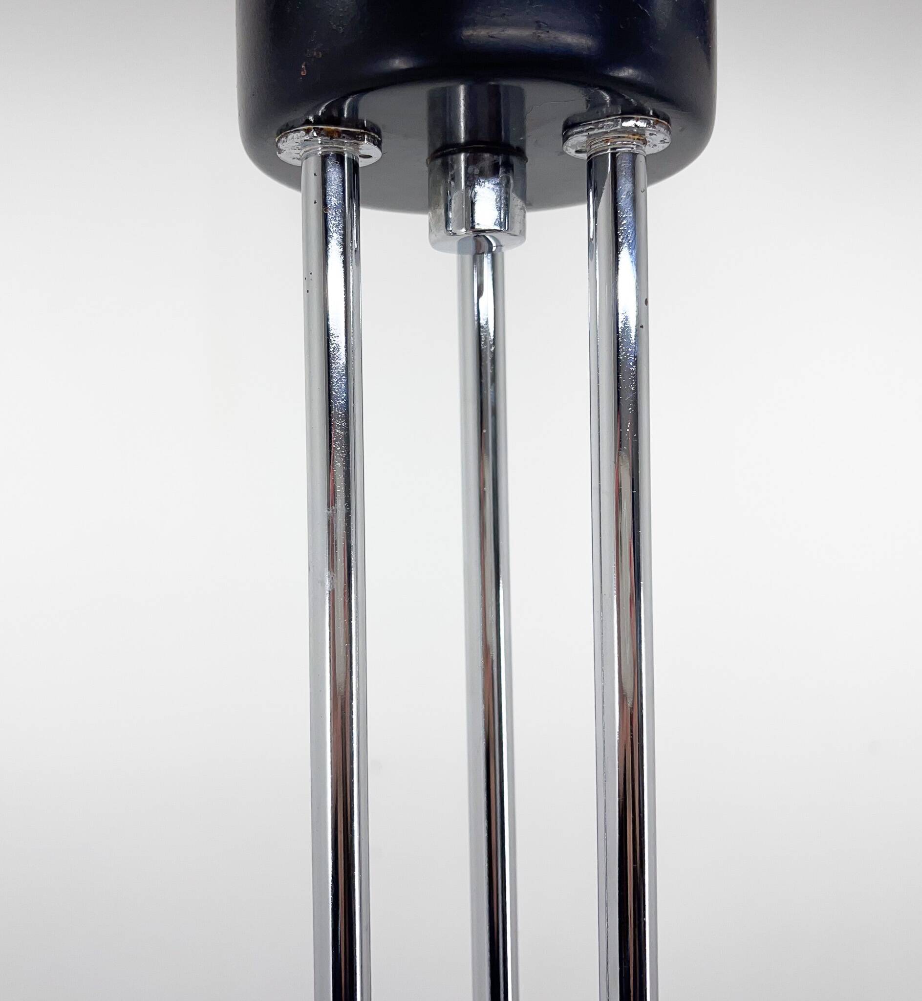 1970s Chrome, Glass & Metal Chandelier, Czechoslovakia