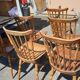 6 chaises peigne bois  seventies