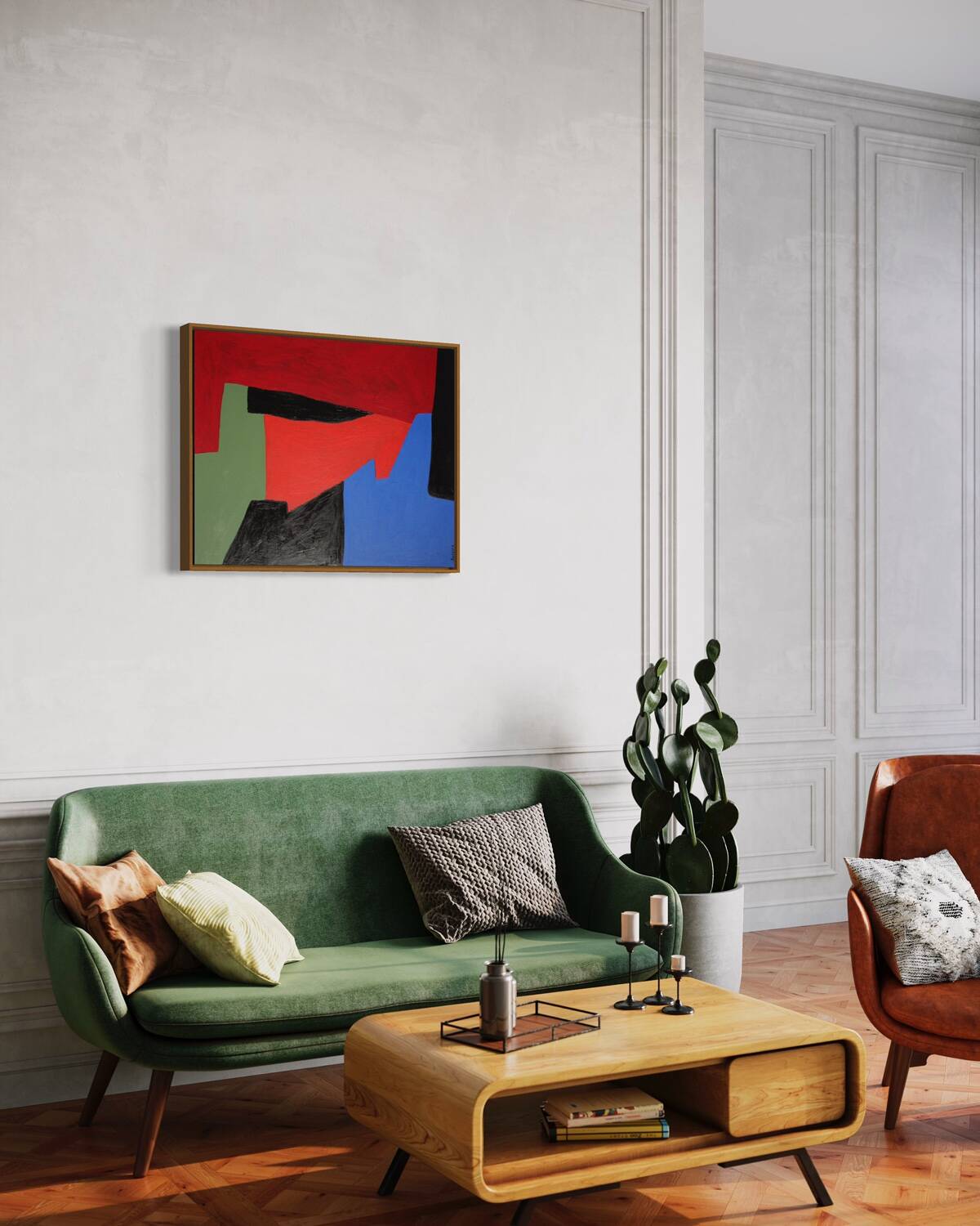 Contemporary minimalist geometric abstract