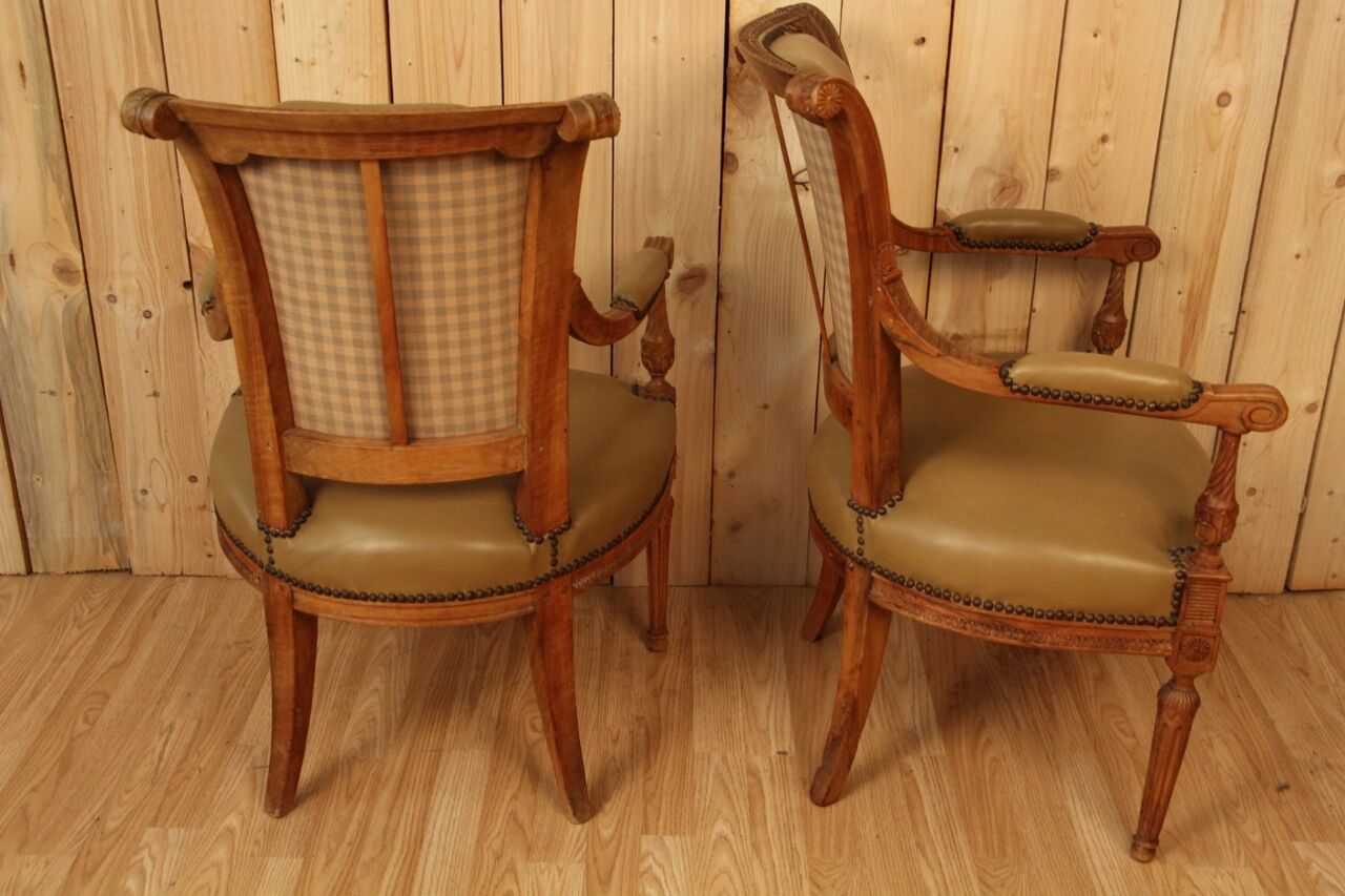 Pair of armchairs Louis XVI Directoire XVIIIth
