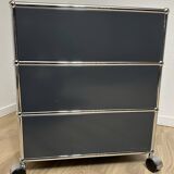 USM Haller rolling cabinet in Anthracite Grey