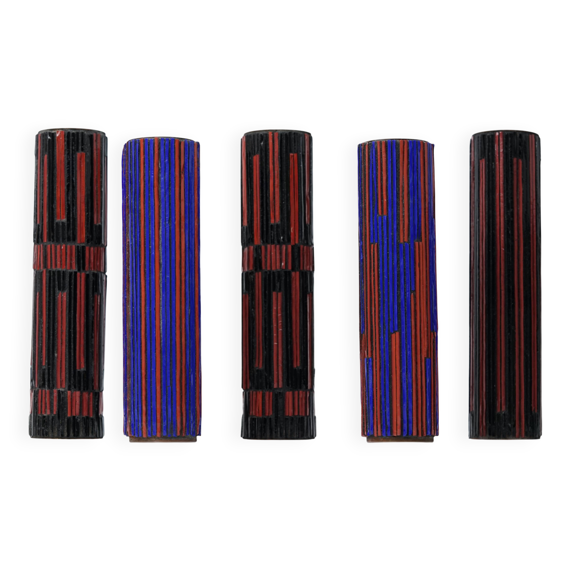 Mid Century Modern Pottery Mosaic Vases by Ritter, 1960s, Set of 5