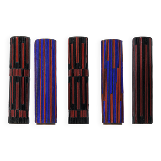 Mid Century Modern Pottery Mosaic Vases by Ritter, 1960s, Set of 5