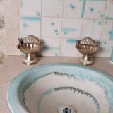 Two brass soap dishes