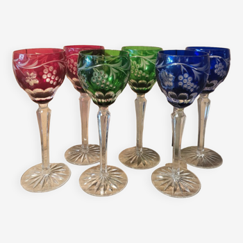 Set of 6 crystal glasses from Lorraine