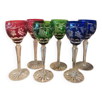 Set of 6 crystal glasses from Lorraine