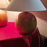 pair of solid wood varnished lamps 1kg 32x30 elec ok screw bulb very good