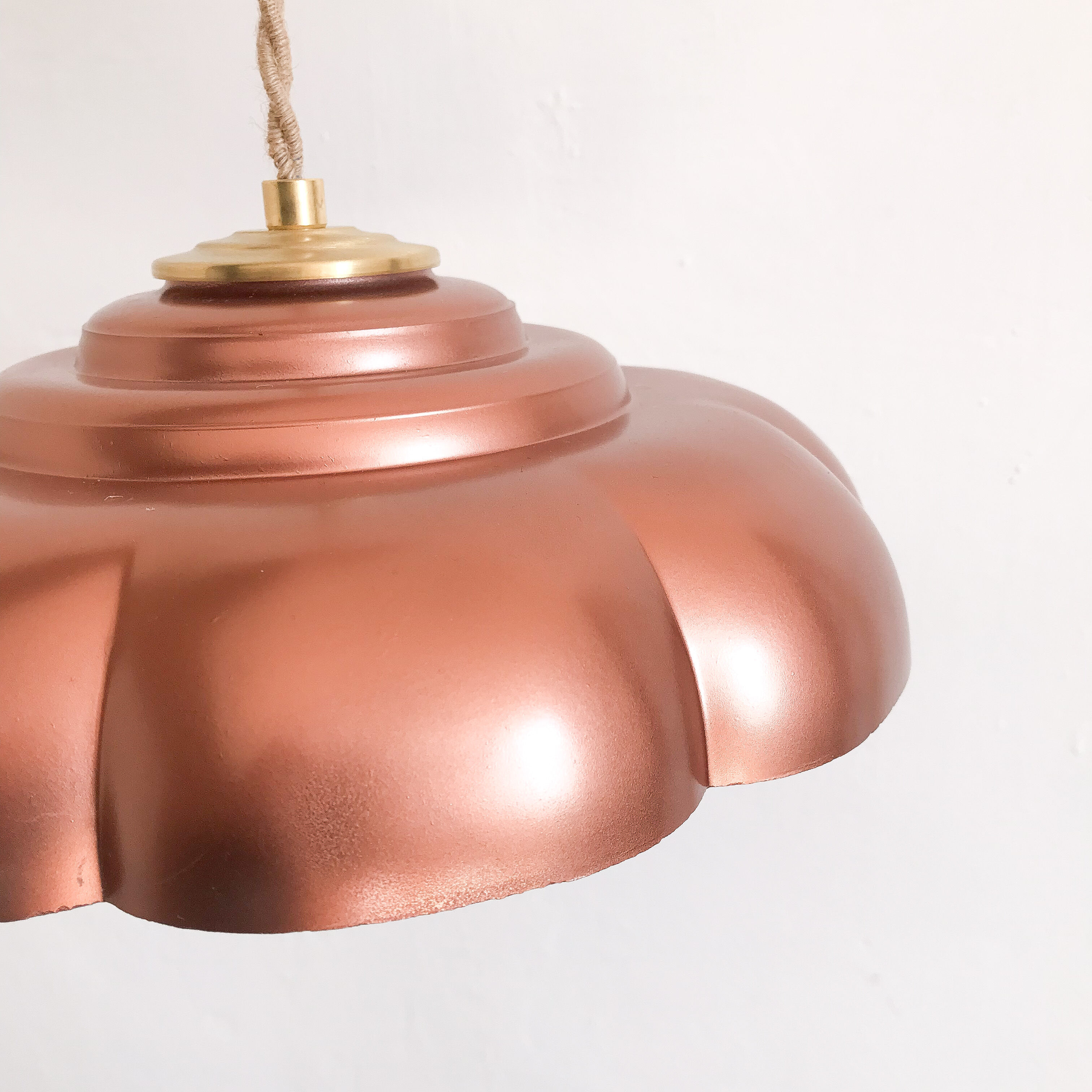 Suspension vintage copper lampshade