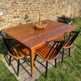 Vintage Scandinavian table for 6 people from the 1960s-70s.