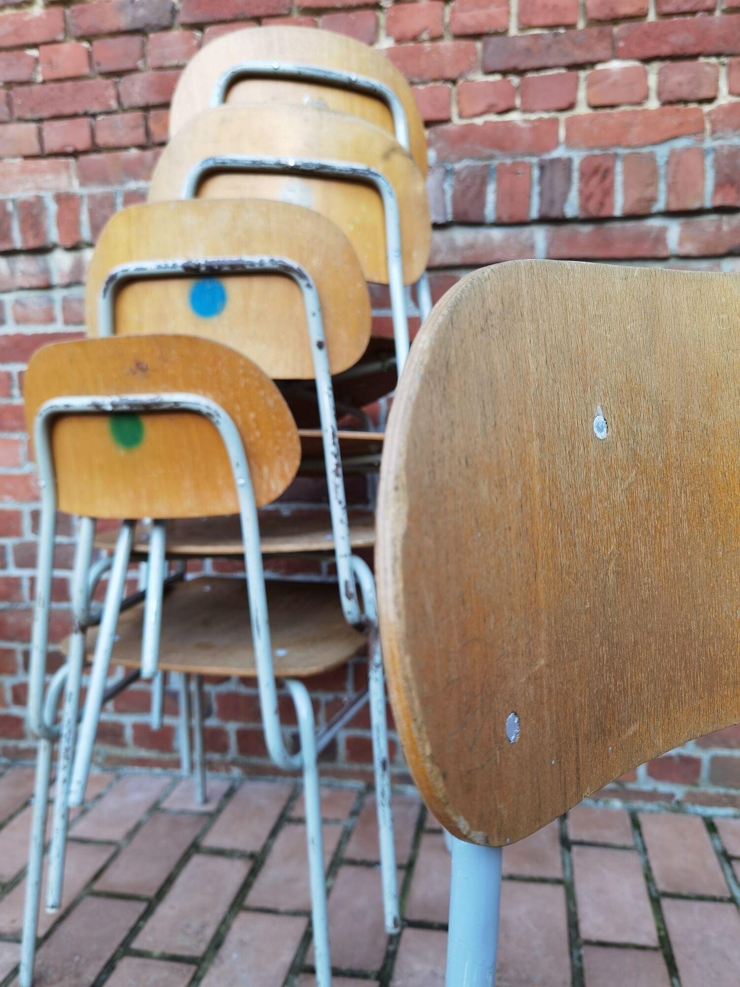 Lot de 4 chaises ecole tchécoslovaque 1950 1960