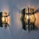 Pair of Veca wall lights, green murano glass, Italy 1970