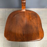 Brown beech wooden Albert Stoll atelier or desk chair from the 1920s