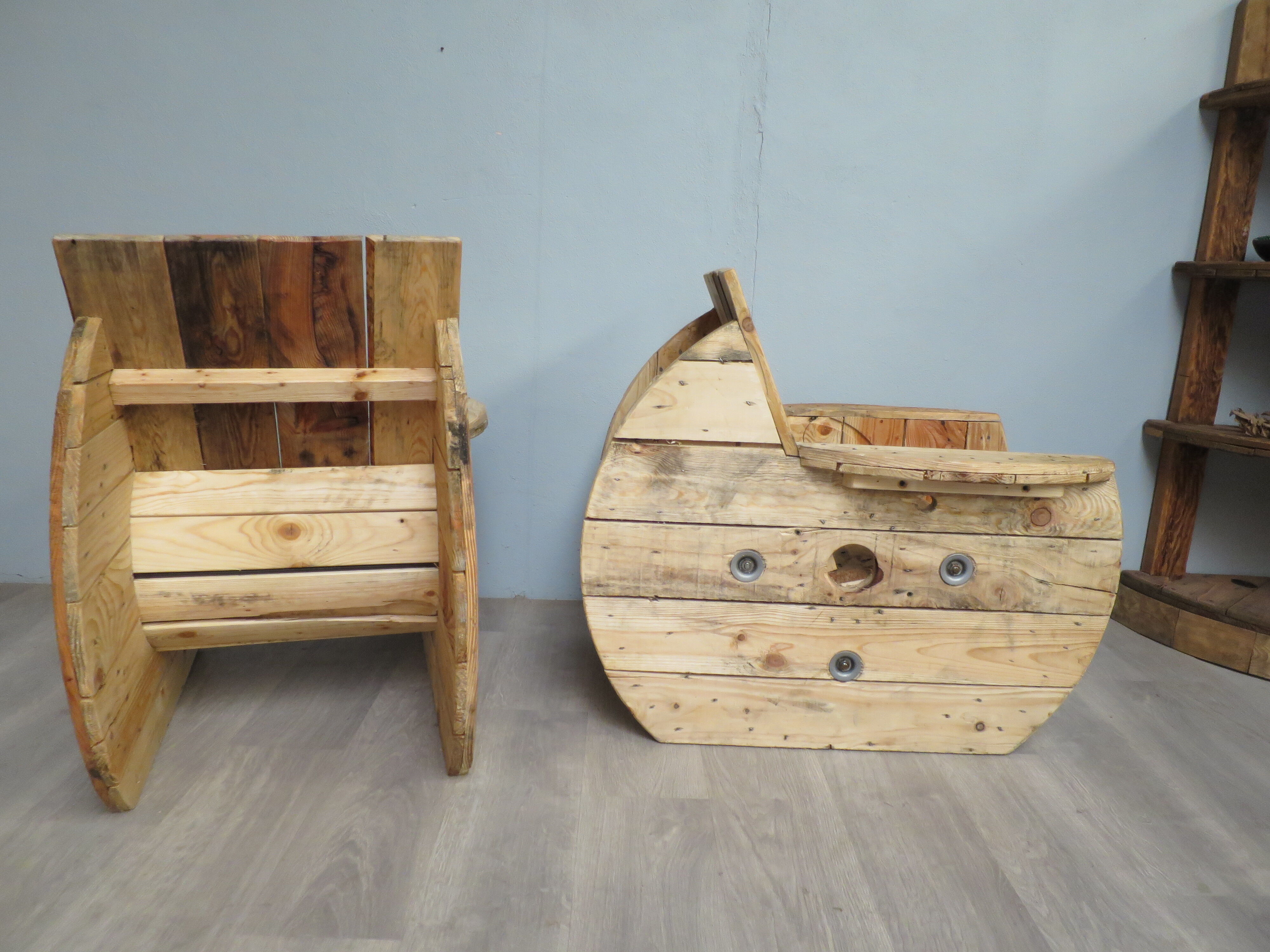 Pair of original touret armchairs
