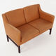 Leather two-seater sofa, 70s Scandinavian design