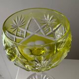 Pair of cut crystal wine glasses