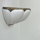 Vintage shell wall light, matte white plaster and gold, France, 1970.