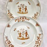 2 anciens plats ronds creux Longchamp décor Moustiers Olerys
