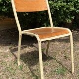 Set of 6 Chairs Tolix School Cream