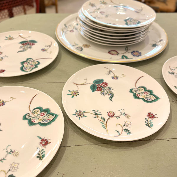 Dessert service Bernardaud, 1 course and 12 plates, Limoges porcelain