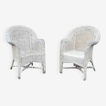 Pair of rattan armchairs from the 1950s