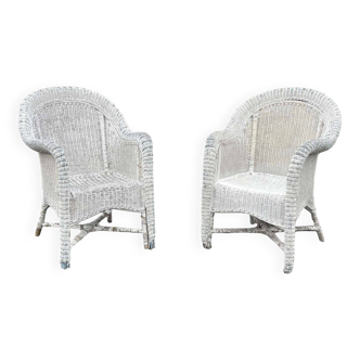 Pair of rattan armchairs from the 1950s
