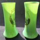 Pair of 19th century green opaline vases