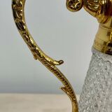 Crystal ewer with diamond tip and gilded metal - decanter - Italy 1930 - Art Deco