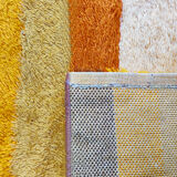 1970s Geometric Space Age Rug in Pure Wool. Made in Italy