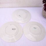 3 white dessert plates Creil et Montereau