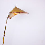 Italian floor lamp in brass was conical adjustable in inclination and height 1950