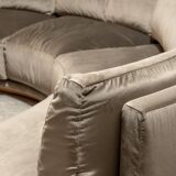 Large rounded velvet sofa