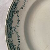 Plat ancien vert Moulin des Loups et Hamage modèle Provence XXème siècle