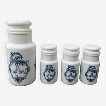 Apothecary jars in opaline
