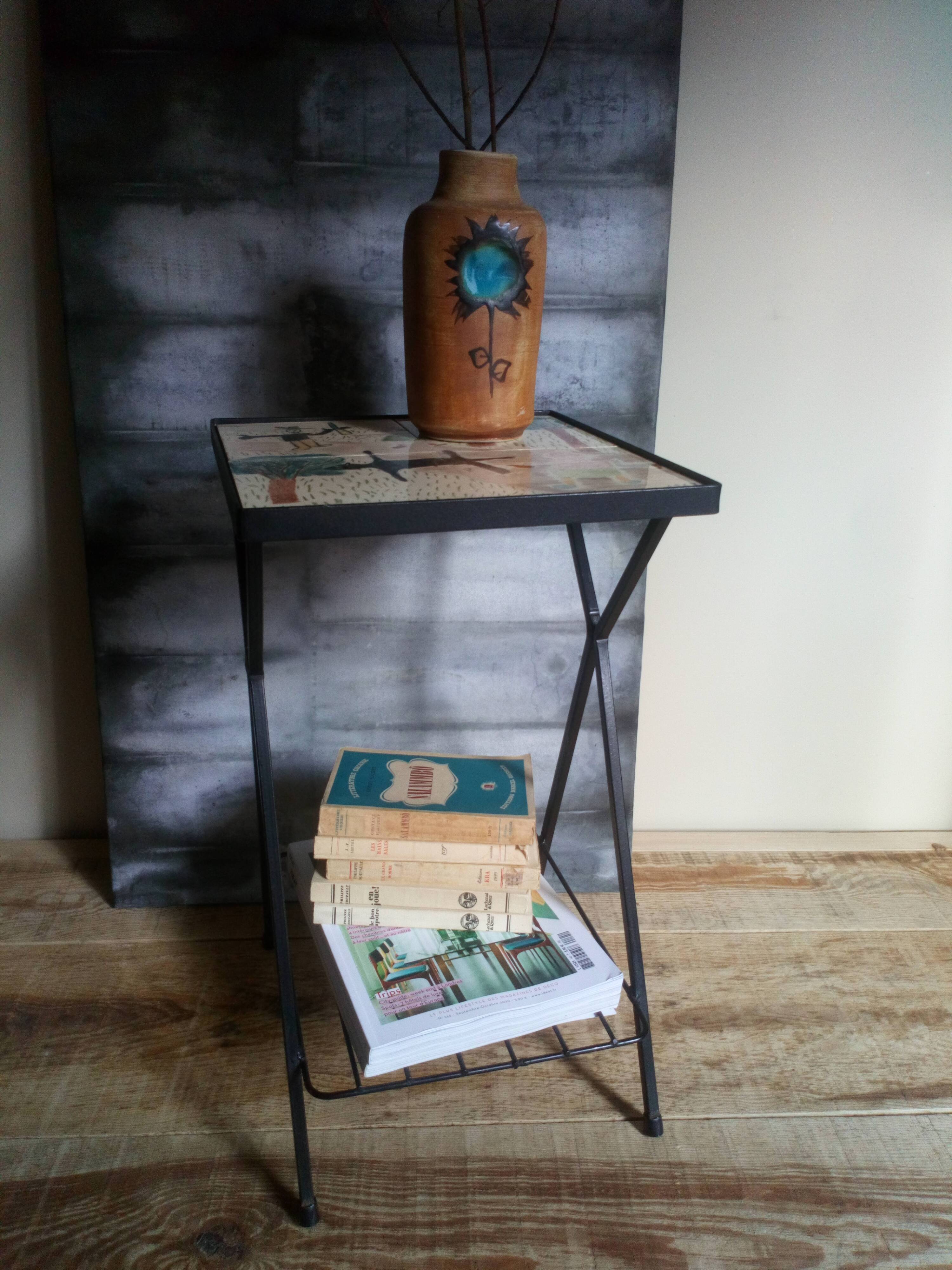 50s metal side table