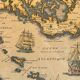 Vintage Atlantic Ocean Marine Map Gold Leaf Frame