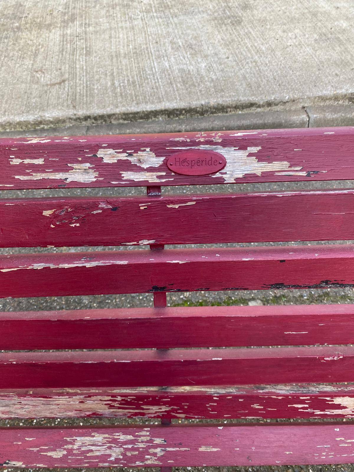 Banc de jardin 2 places en bois massif et acier Hespéride