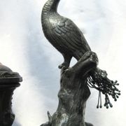 Old ink 1900, in regulation, sculpture paon and turtle art nouveau era