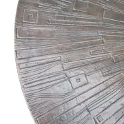 Brutalist wrought iron round coffee table with bronze-coloured top – 1970s