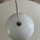 White metal pendant light - 70s/80s suede