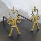 Pair of bronze andirons