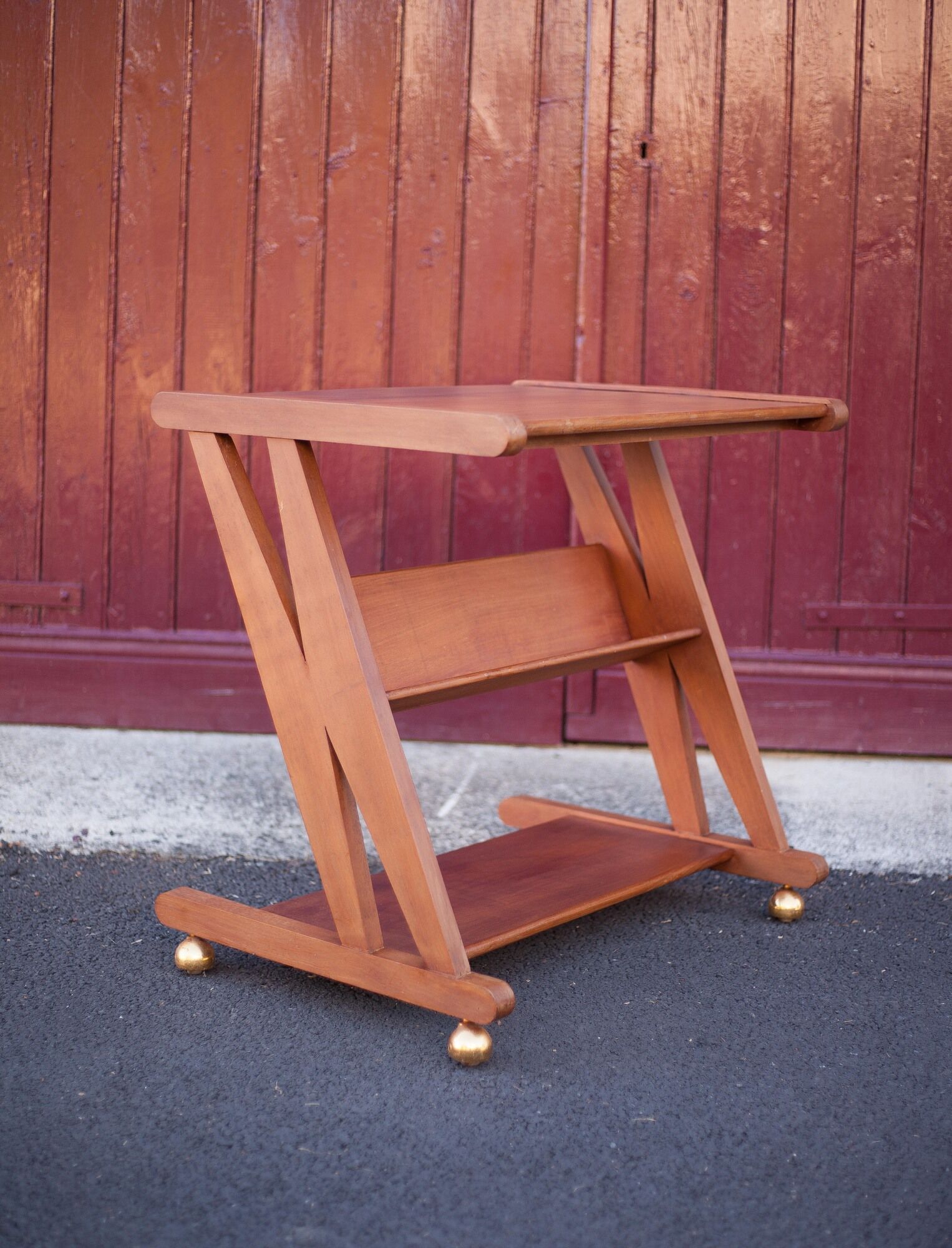Wheeled service, wooden furniture