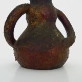 Polychrome terracotta pottery with 2 handles. 60s
