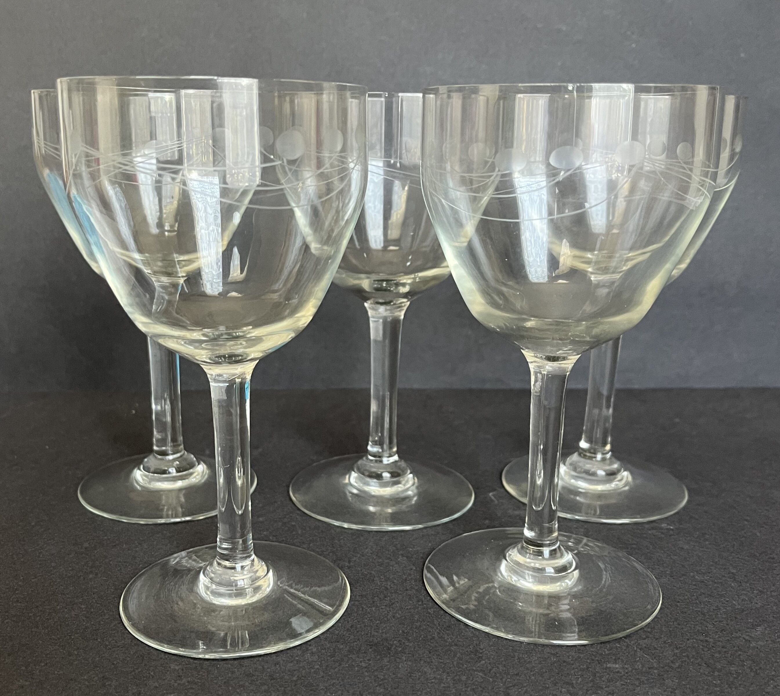 5 cut crystal glasses