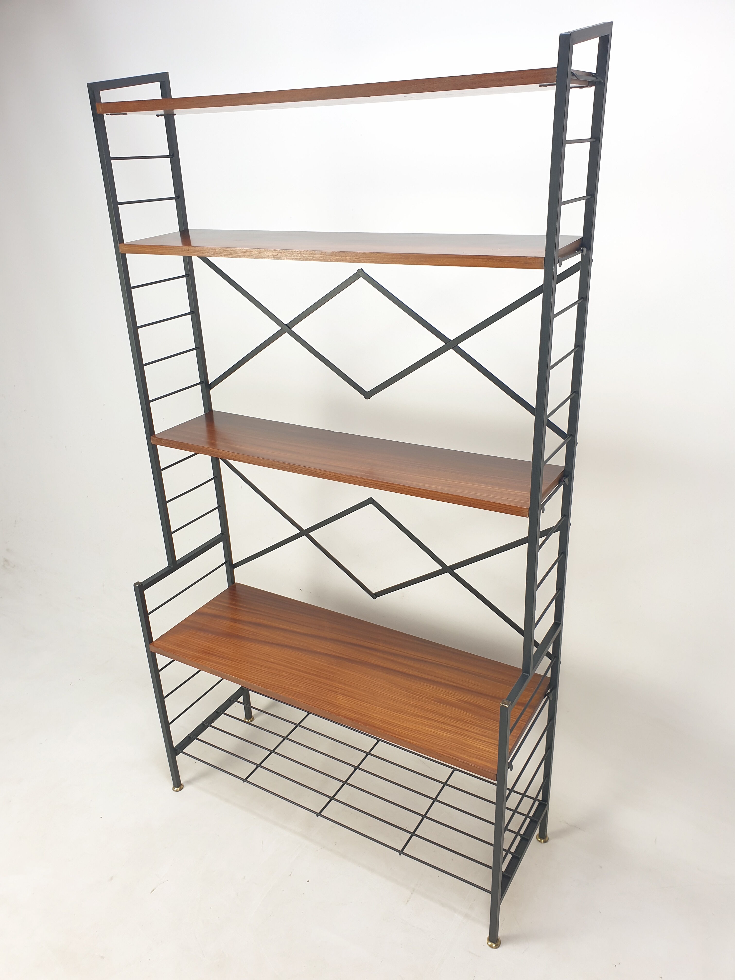 Italian Free Standing Teak Shelving Unit, 1950's