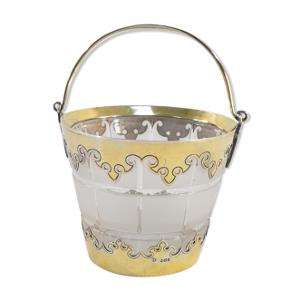 Ice bucket glacons in solid silver vermeil london 1864 victorian era