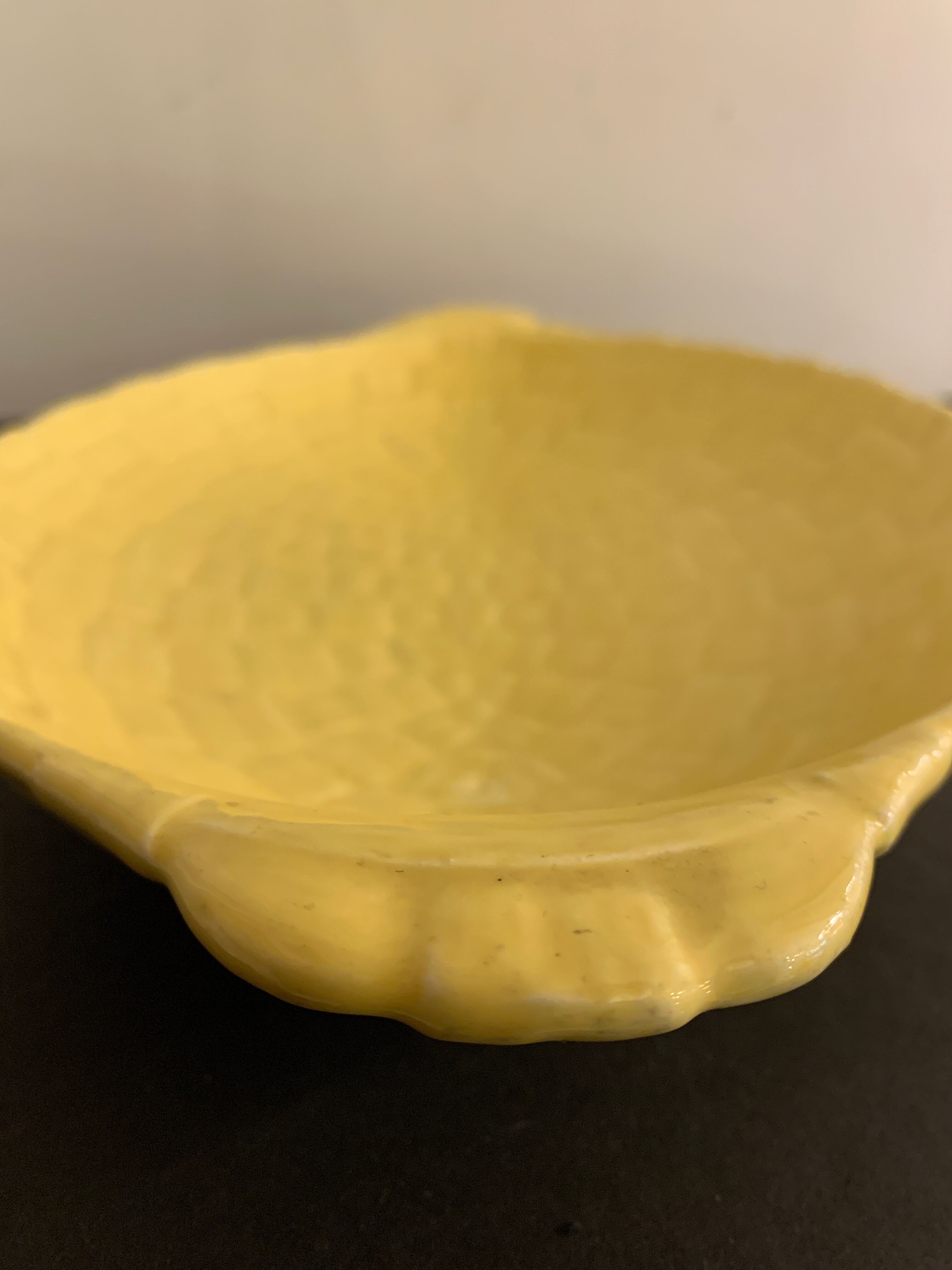 Digoin enamelled ceramic lemon fruit cup